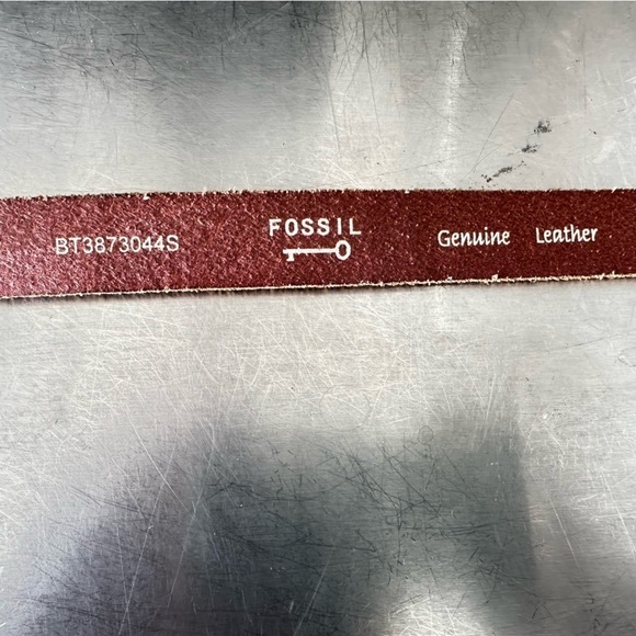 Fossil Silver Leather Belt Rhinestone Buckle Small - Picture 7 of 8